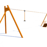 Детская канатная дорога Zipline на искусственных опорах