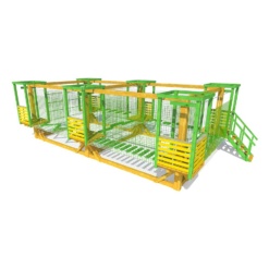 Modular rope park with net belay, 7 stages